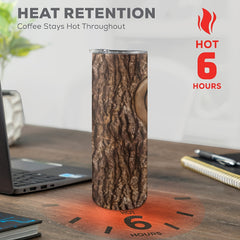 20oz Wood Carving Love Heart Tumbler Insulated Cup