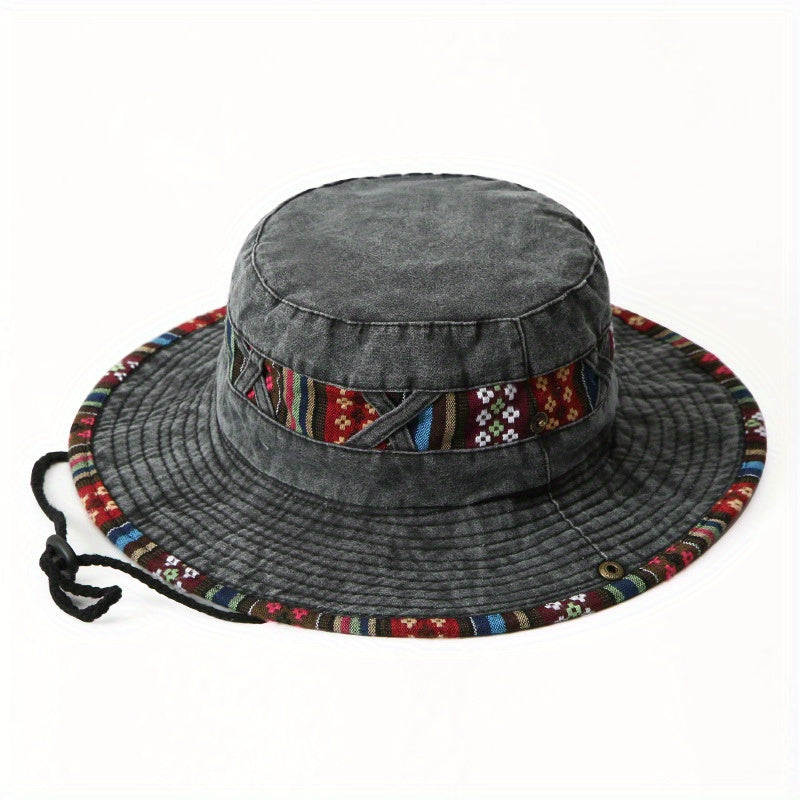 Unisex Denim Basin Hat Outdoor Sun Protection Cowboy Hat