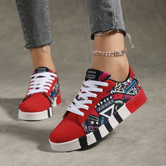 Pattern Lightweight Skate Shoes Breathable Wear Resistance Outdoor Sneakers