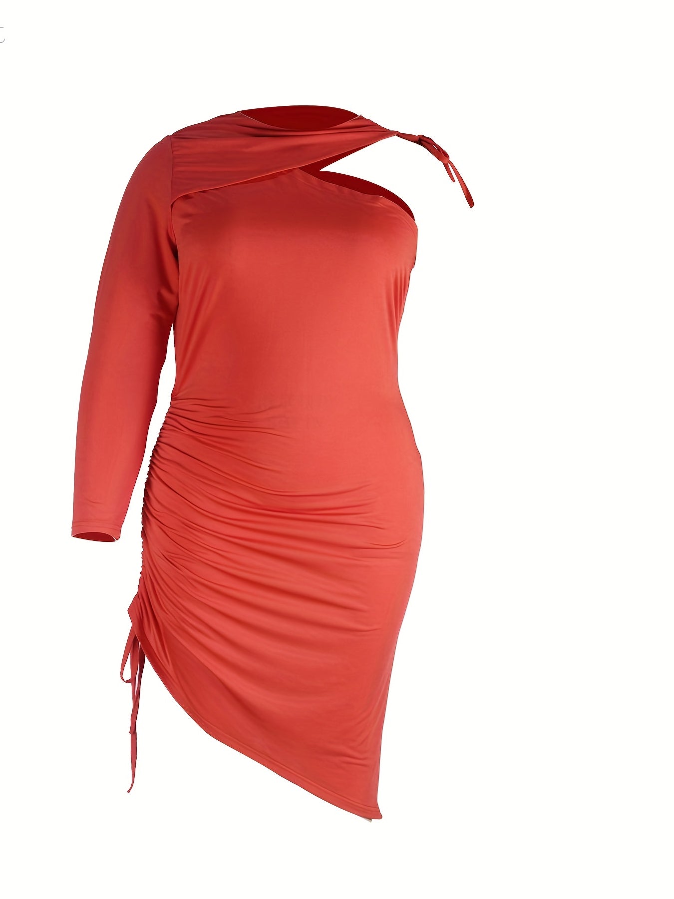  Satin One Shoulder Ruched Occasion Dress