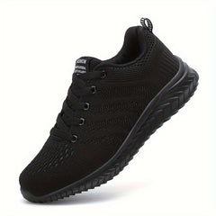 Mesh Flying Woven Running Shoes Lace Up Soft Sole Sports Shoes Women's