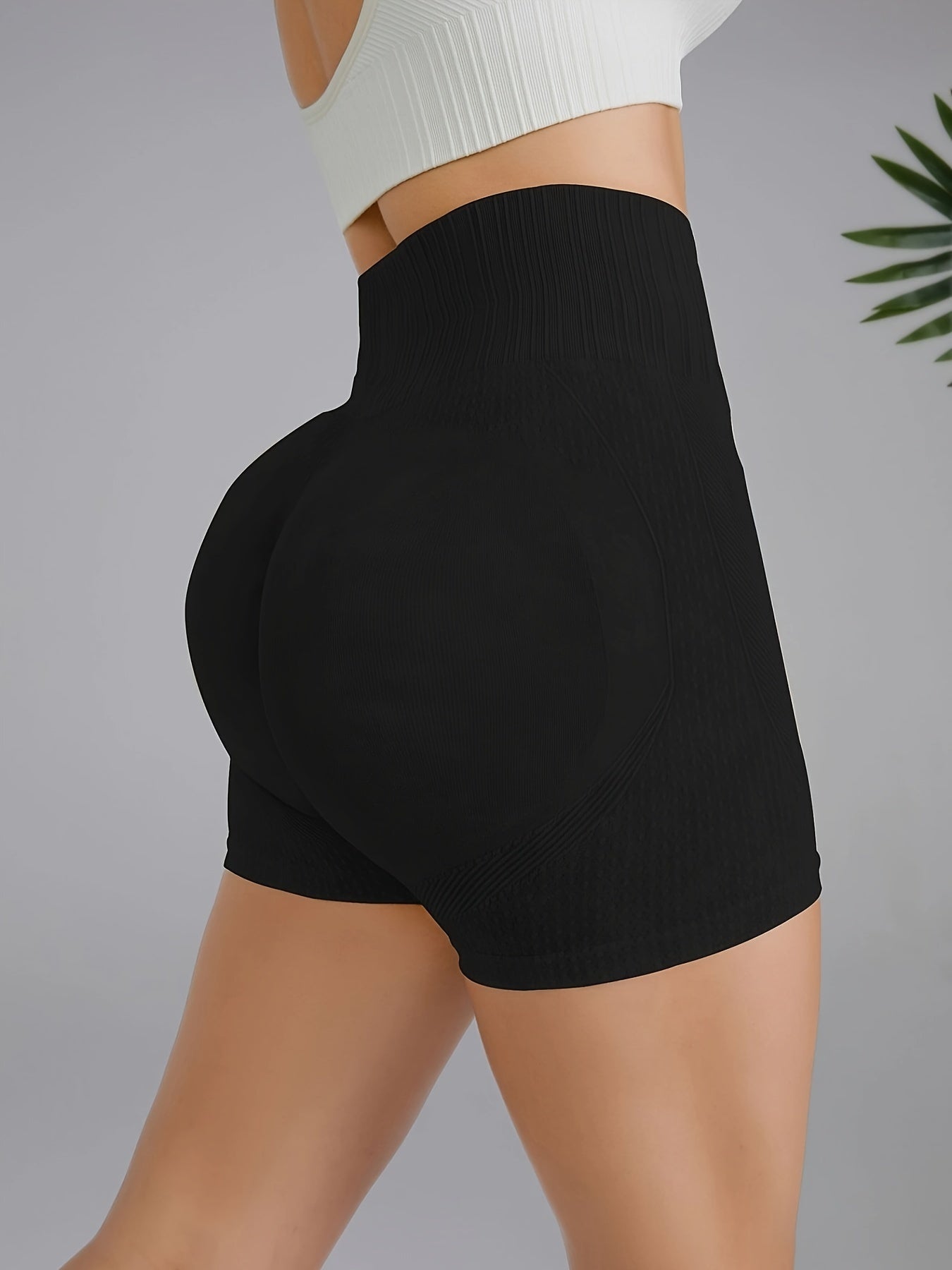 High Stretch Yoga Fitness Shorts Solid Running Workout Sports Shorts