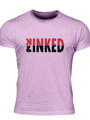 Men's Kinked Print T shirt Crew Neck Tee For Summer