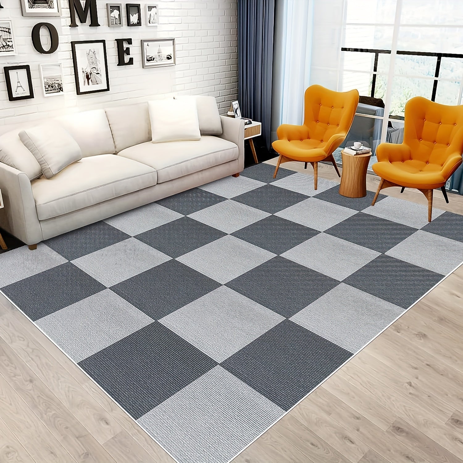 30pcs Carpet Floor Tiles Adhesive Stickers DIY  Square Area Rug Carpet Tiles