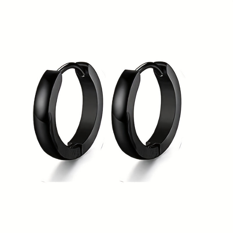 12pairs Steel Ear Studs Unisex Earrings Men Women