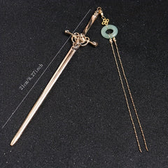 Ancient Style Sword Hairpin Bun Hairpin With Tassels Head Ornament