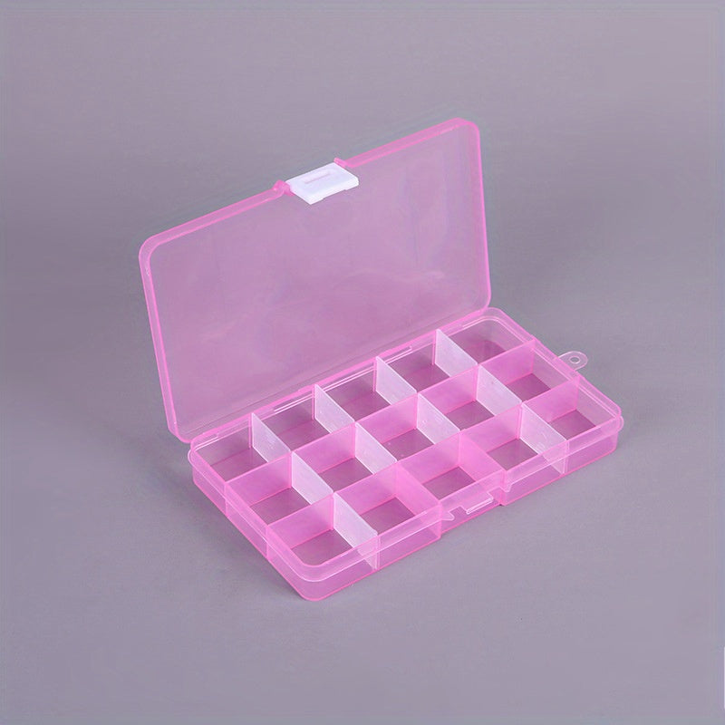 15 Grids Transparent Storage Box Detachable Sewing Plastic Fishing Tackle Box