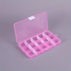 15 Grids Transparent Storage Box Detachable Sewing Plastic Fishing Tackle Box
