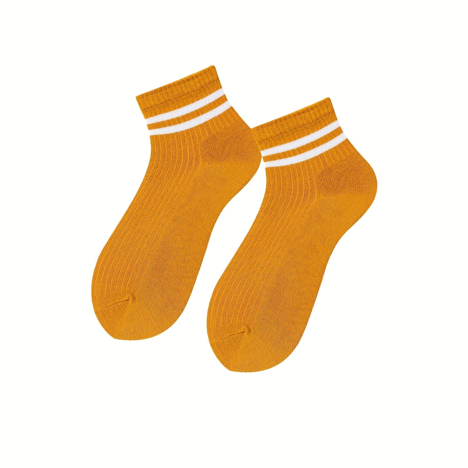 5 Pairs Stripe Print Socks Comfy & Breathable Short Socks Women's Stockings