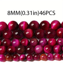 36pcs 6 8 10mm Sky Tiger Eye Loose Beads DIY Bracelets Necklaces Earrings