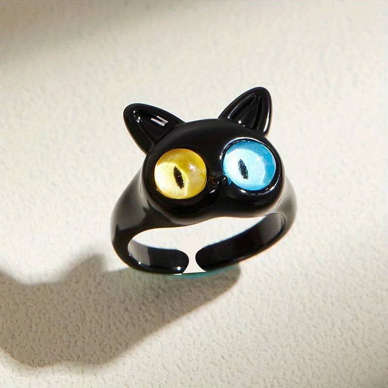 Girls Boys Teen Retro Cat Eyes Ring Jewelry Accessories For Gift Party