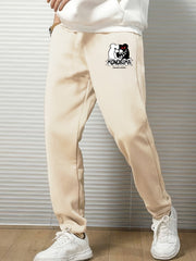 Men's Cartoon Bear Print Loose Sweatpants