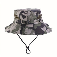 Kids Camo Sunshade Bucket Hat for Outdoor Hiking