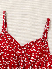 Girl's Floral Print Suspender Jumpsuit Kid's Casua...