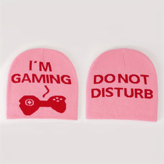 Console Letter Jacquard Beanie Unisex Hip Hop 90s Skull Cap Lightweight Warm Hat