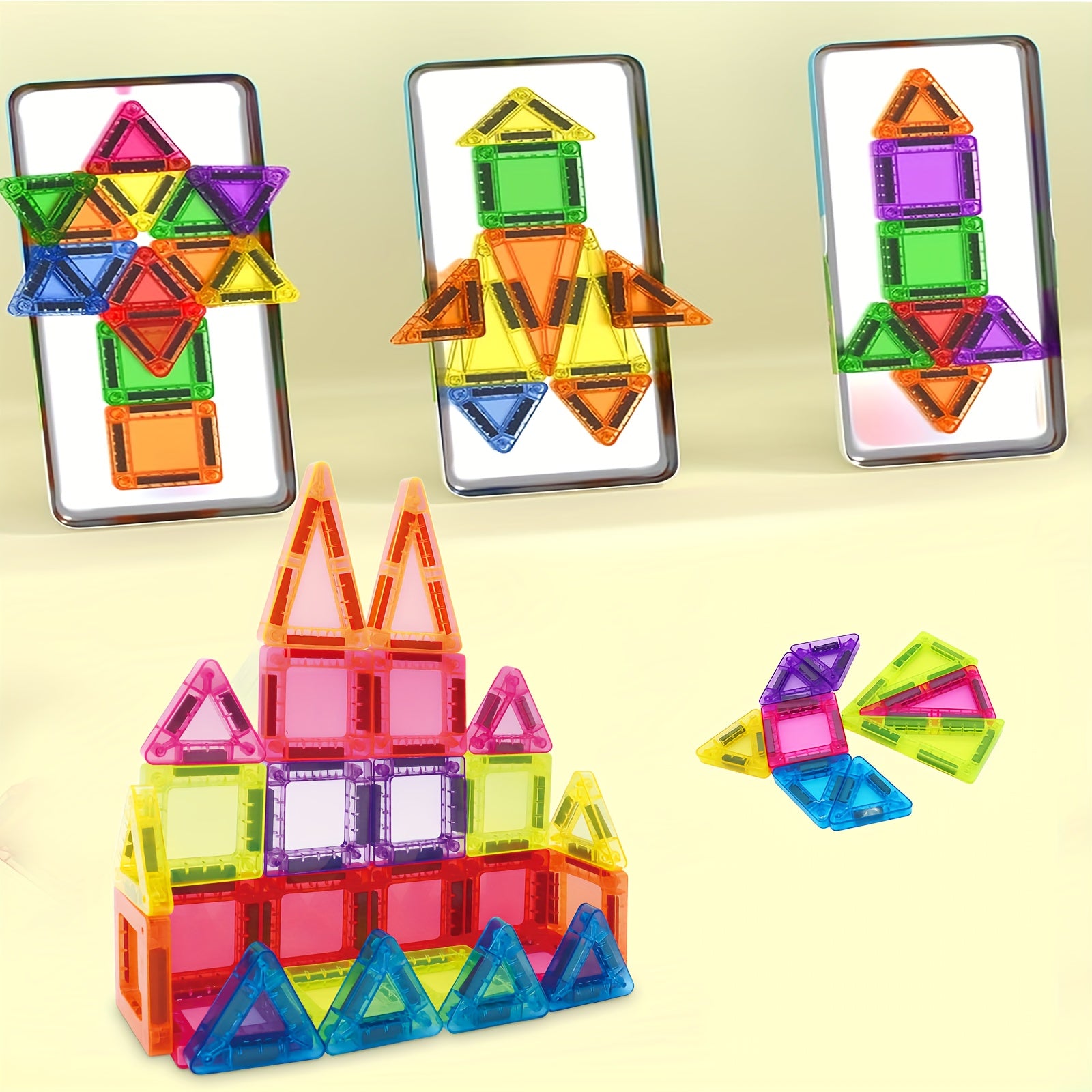 57pcs Mini Magnetic Building Blocks Small Size Iron Box Creative Stacking Toy