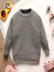 Baby Boys Long Sleeves Crew Neck Knit Sweaters Pullovers For Spring Autumn