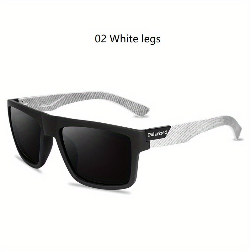 Men's Vintage Square Frame Polarized Sunglasses for Sports Fishing Driving