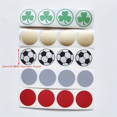 100pcs 1 Inch Round Colors Scratch Off Stickers - Golden, Silver, Gray, Red