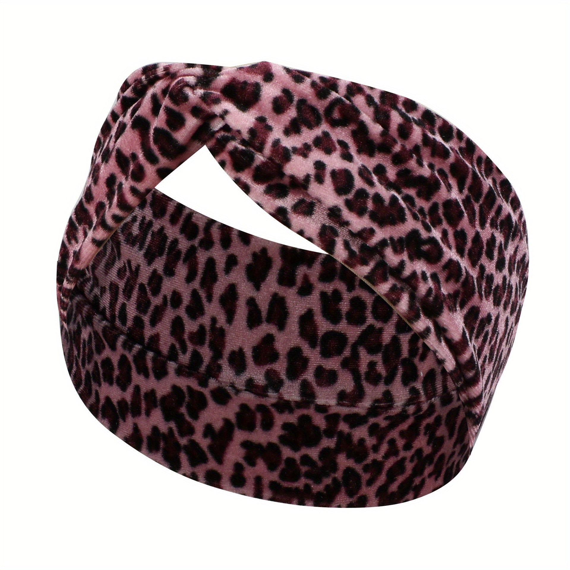 Leopard Print Wide Brim Headband Plus Velvet Hair Band