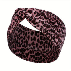 Leopard Print Wide Brim Headband Plus Velvet Hair Band