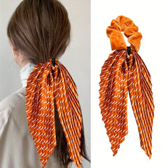 Vintage Pleated Scrunchies Hair Tie Velvet Hair Rope Striped Hair Accessories