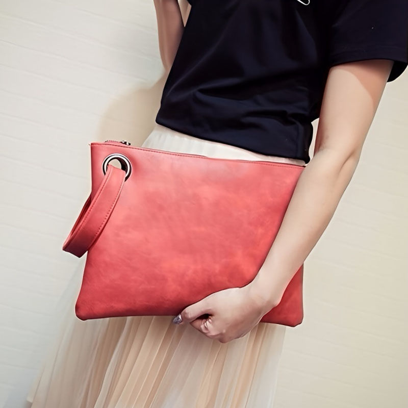 Oversized Clutch Bag Women's PU Leather Briefcase Handbag