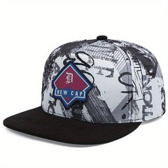 Gothic Label Embroidered Baseball Cap Vintage Graffiti Print Snapback Hat