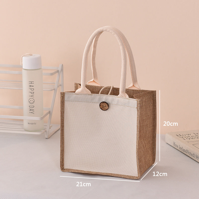 Linen Handbag Solid Gift Bag Versatile Shopping Bag