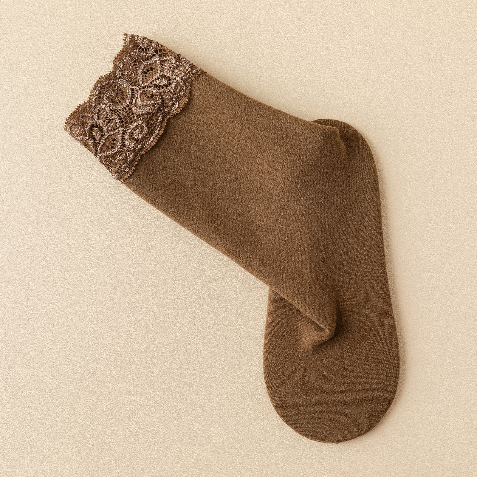 Cozy Lace Trim Mid Tube Socks Women's Stockings