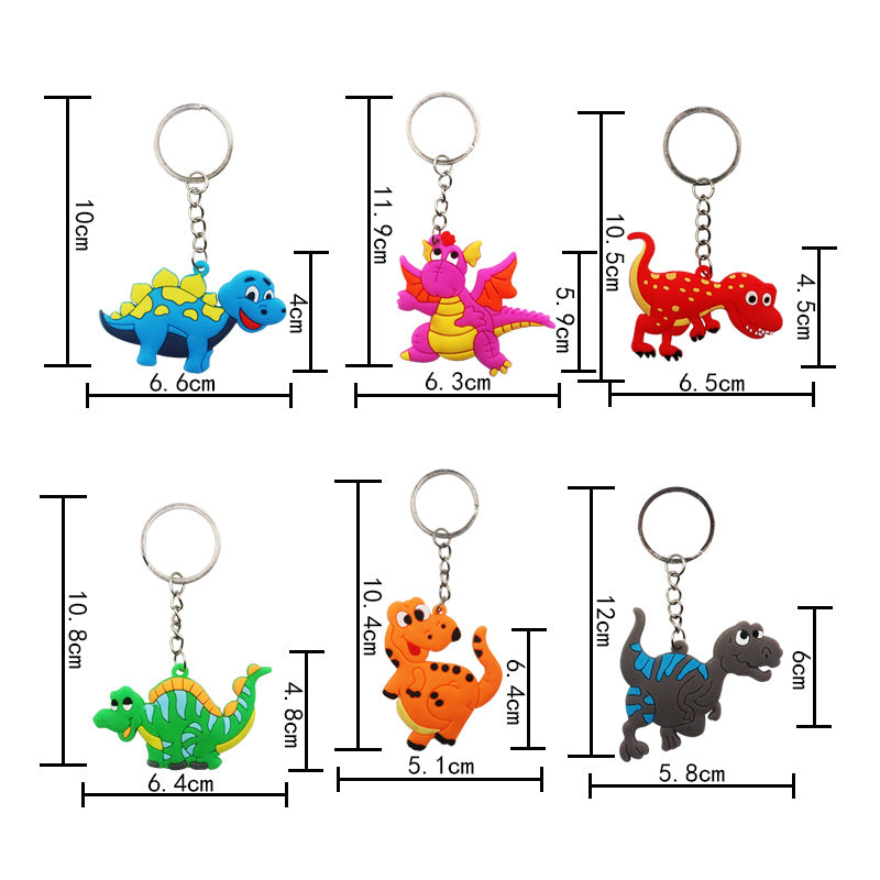 12 Dinosaur Keychains Pack