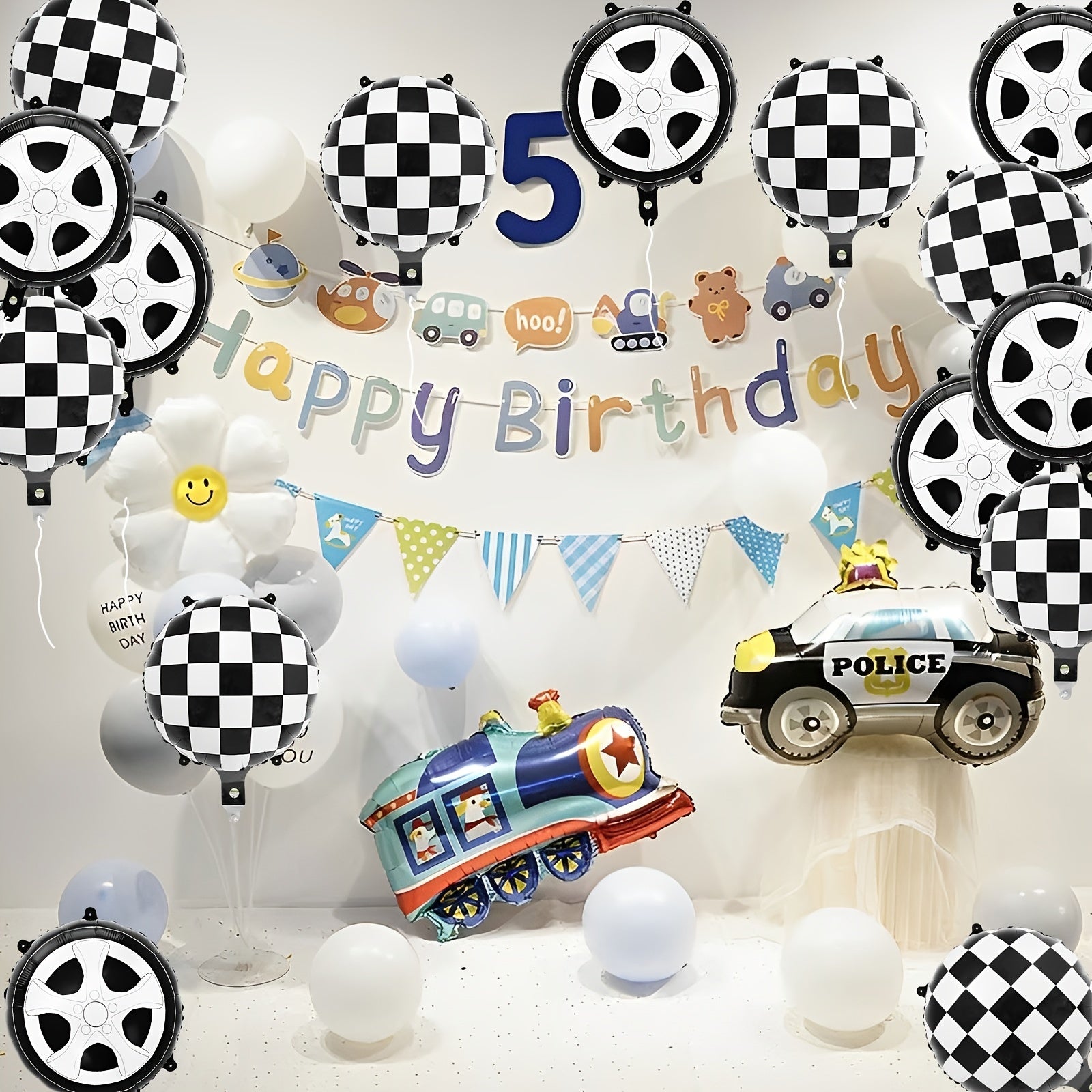12pcs Race Car Birthday Party Supplies Balloons Set