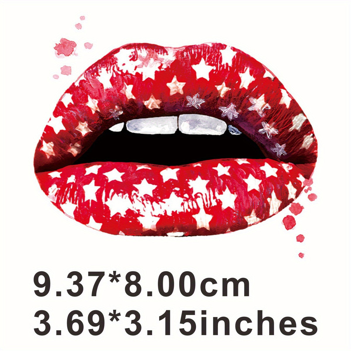 Star Pattern Lip Heat Transfer Sticker Hot Stamping Iron On DIY