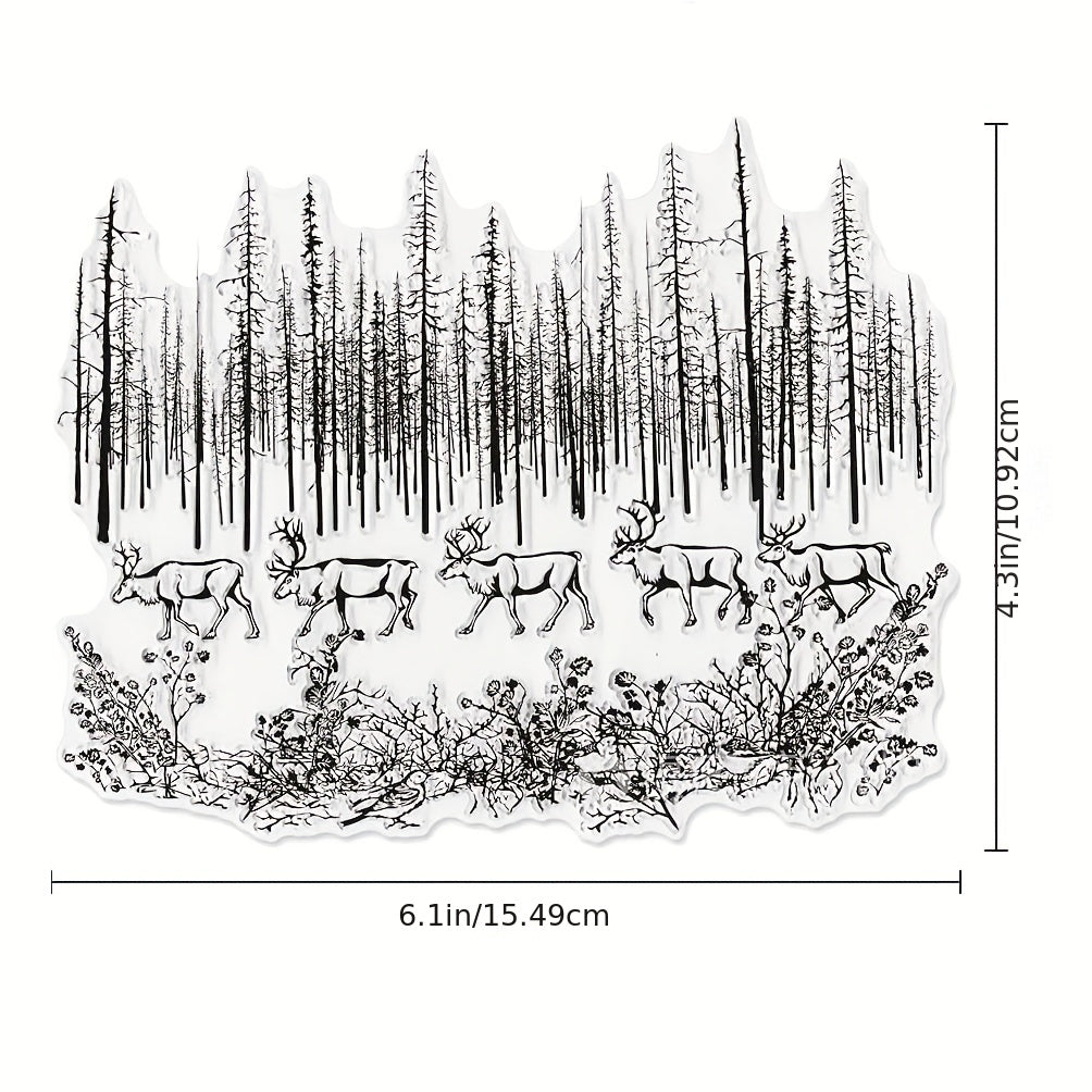 Deer Trees Transparent Stamps for DIY Scrapbooking