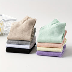 8 Pairs Women's Solid Low Cut Ankle Socks Soft & Lightweight
