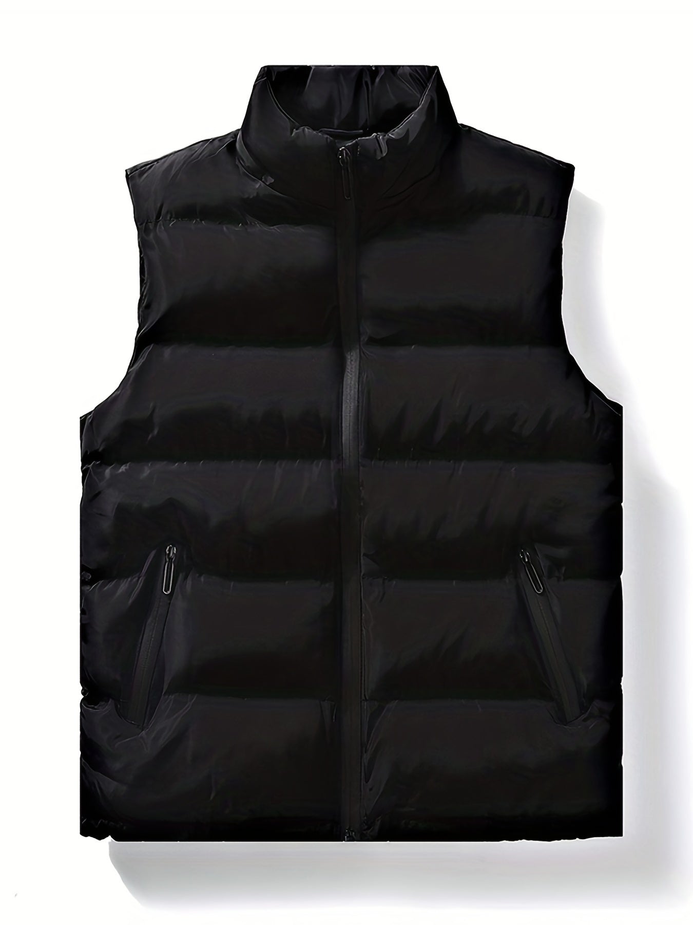 Men's Zip Up Stand Collar Vest with Pockets