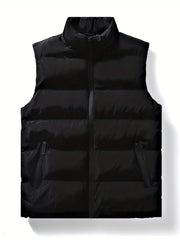 Men's Zip Up Stand Collar Vest with Pockets