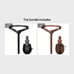 2pcs Medieval Viking Belt Faux Leather Belt Pouch Renaissance Cosplay Set