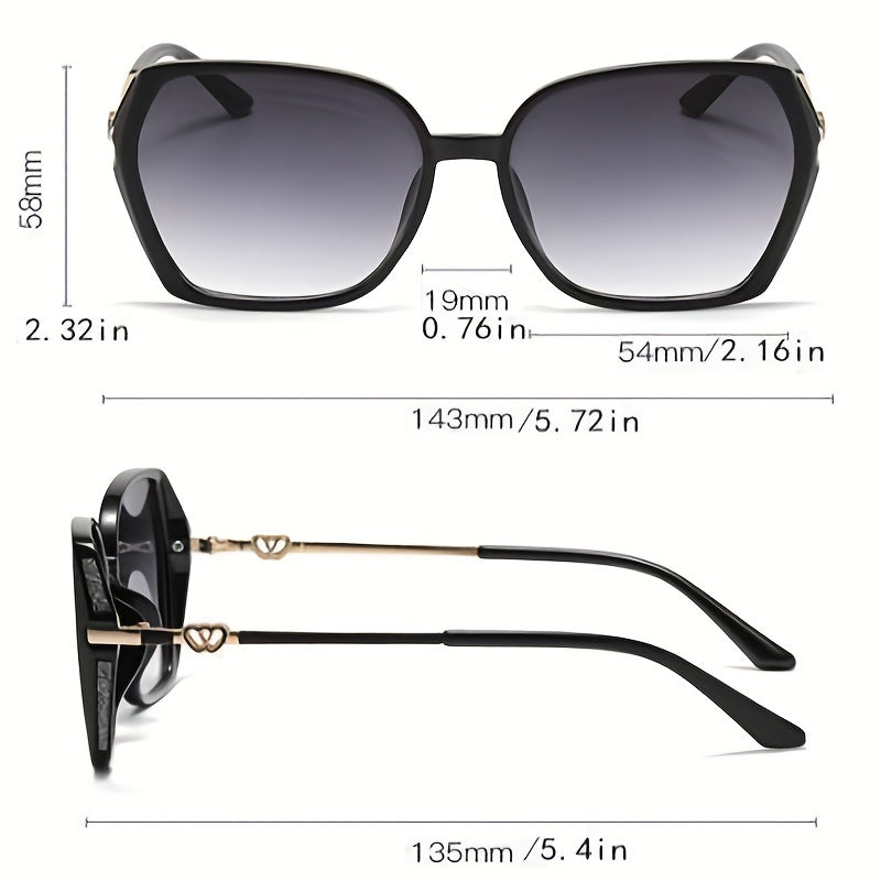 Y2K Large Polygon Sunglasses Glitter UV400 Sun Shades