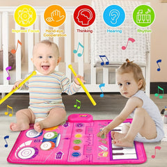 2 in 1 Baby Piano Keyboard & Drum Floor Mat