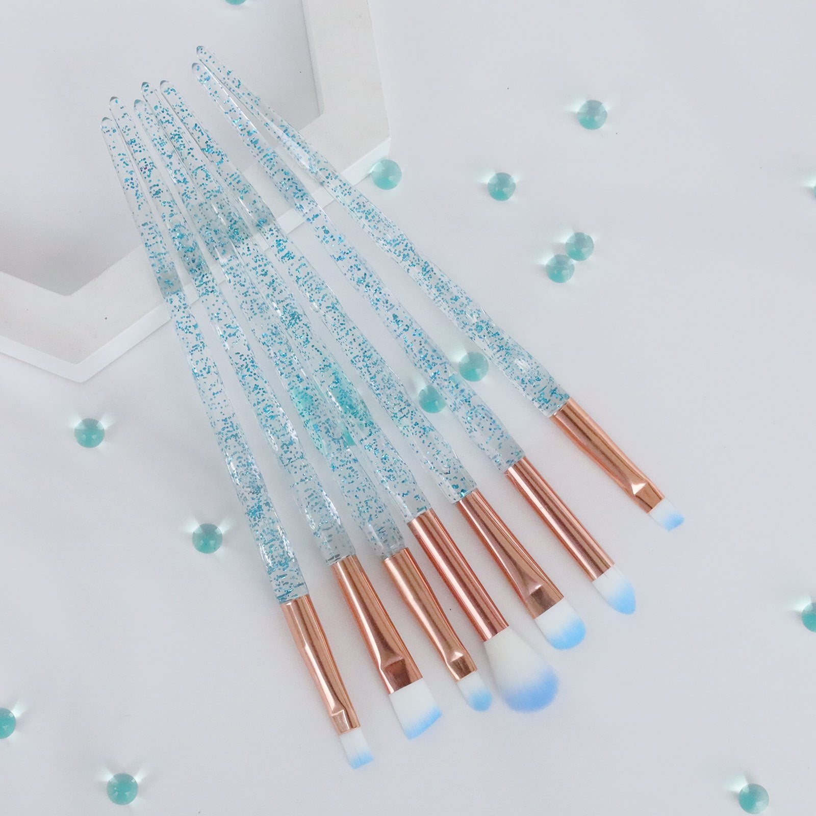 Crystal Handle Makeup Brushes Set 7pcs