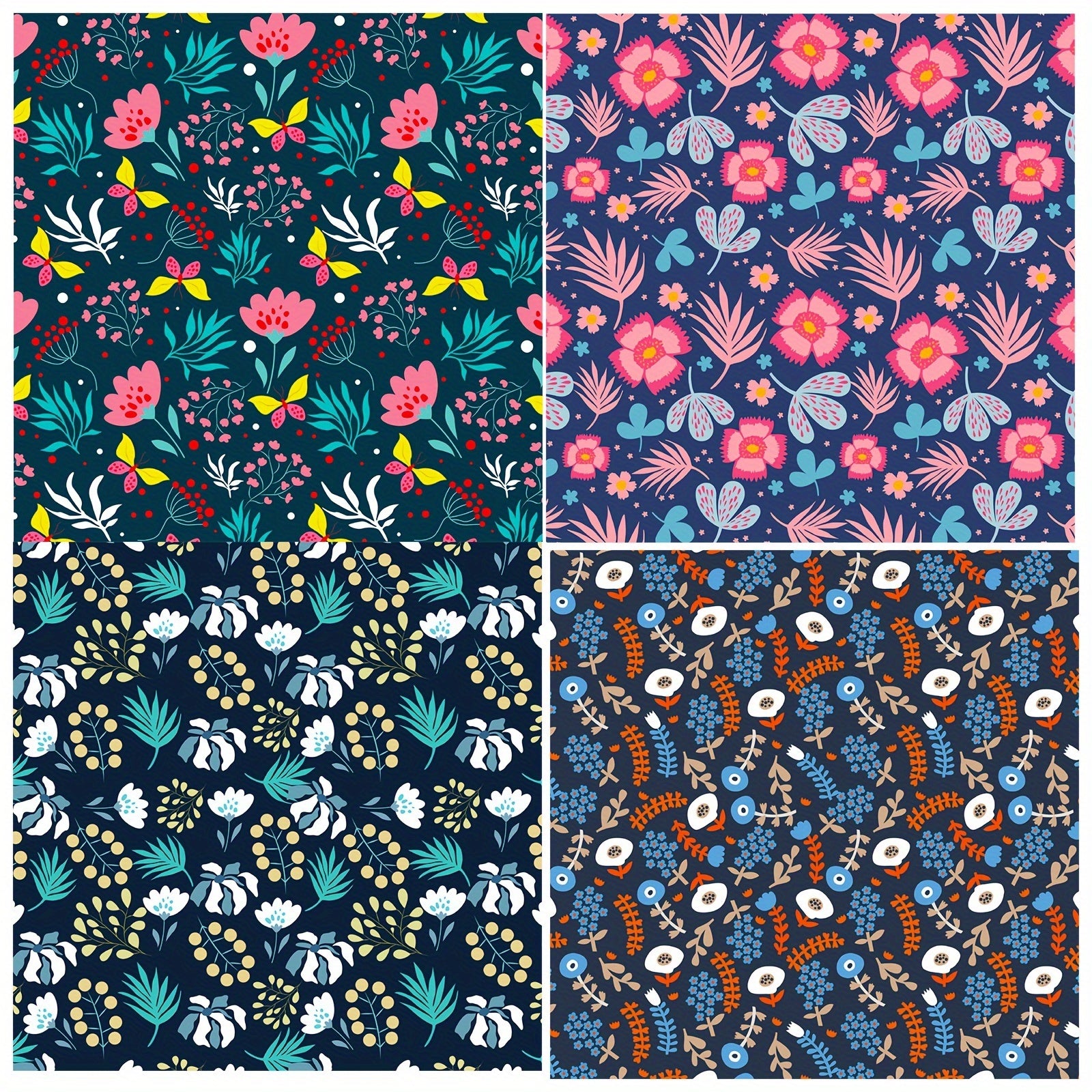 12pcs Flower Series Brochure Paper for DIY Background Scrapbook Art