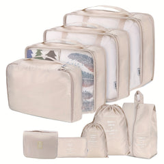 Travel Packing Cubes 9pcs Multifunction Luggage Bags Clothes & Shoes Storage