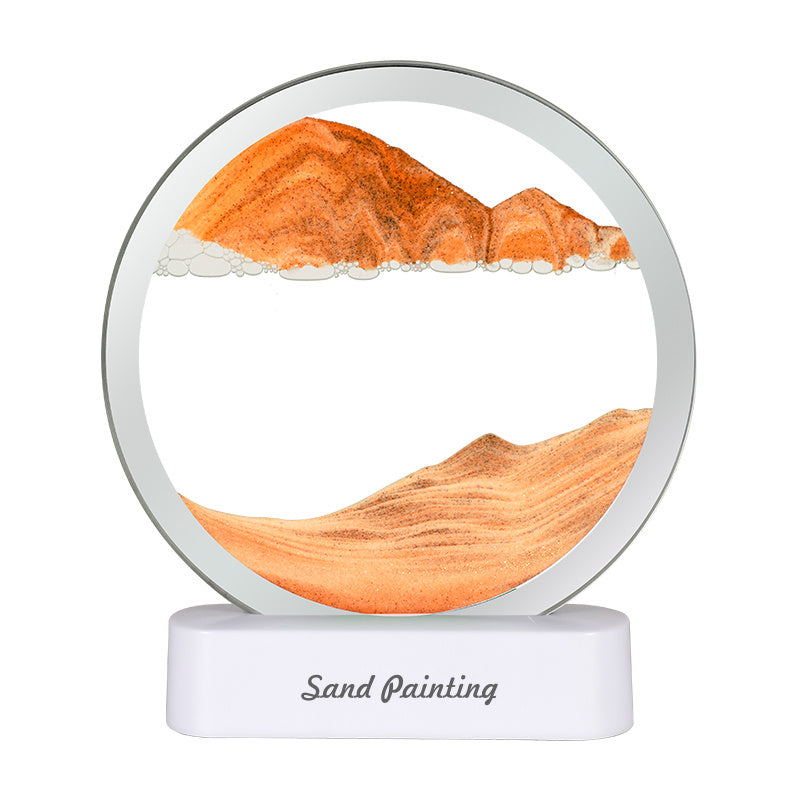 Sand Art Table Lamp USB LED Craft Quicksand Natural Landscape Flowing