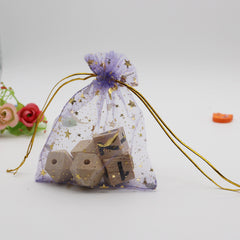 50pcs Bronzing Star Moon Organza Mesh Bag