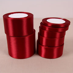 25 Yards Wine Red Silk Satin Ribbon for Weddings and DIY Projects