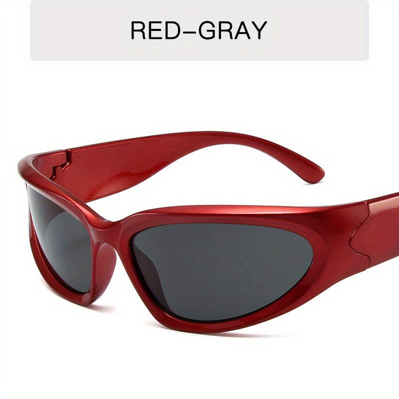 Y2K Wrap Around Sunglasses Mirror Lens UV400