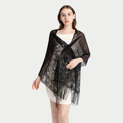Lace Tassel Lily Scarf Solid Headband Women's Shawl