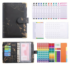 Marble Pattern Corner Protector Magnetic Buckle Notebook