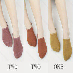 5 Pairs Solid Ankle Socks Women's Stockings